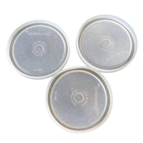 Set 3 Vintage Tupperware Clear Replacement Lids Model 295-14 u - Picture 3 of 3